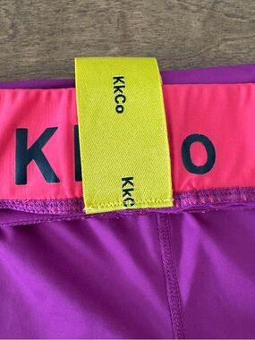 KKCo Women's Purple Athletic Shorts with Pink Waistband